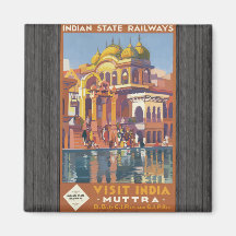 Indian State Railways Visit India , Vintage Refrigerator Magnet