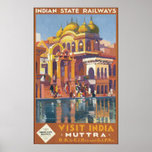 Indian State Railways Visit India , Vintage Print