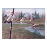 INDIAN TIPI CAMP by SHARON SHARPE Greeting Card