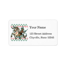 Indian Warrior on Horse Personalized Address Label