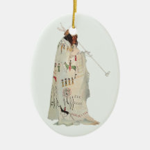 Indian Warrior with Pipe by Karl Bodmer Christmas Ornament