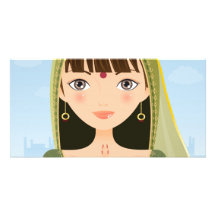 Indian woman photo card template