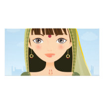 Indian woman photo card template