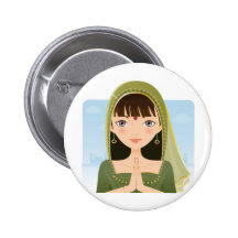 Indian woman pinback buttons