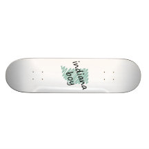 Indiana Boy on Child's Indiana Map Drawing Skate Deck