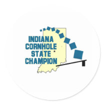 Indiana Cornhole Champion Round Stickers