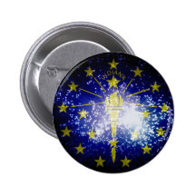 Indiana Flag firework Pinback Button