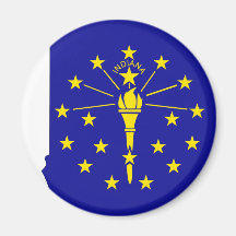 Indiana Flag Map Refrigerator Magnet