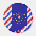 Indiana Flag Map Refrigerator Magnets