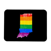 INDIANA PRIDE - DISTRESSED -.png Rectangular Magnets