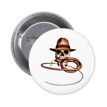 indiana skull pinback button