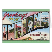 Indiana -Vintage Postacard Design