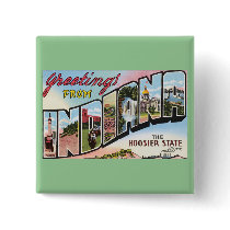 Indiana -Vintage Postacard Design Pin