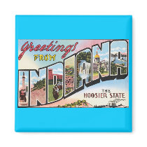 Indiana -Vintage Postacard Design Refrigerator Magnet