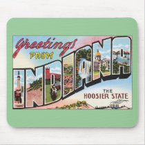 Indiana -Vintage Postacard Design Mousepad