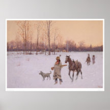 Indians in the Snow (0565A) Print