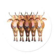 India's cow round stickers