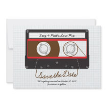 Indie Mixtape Wedding (Black / Red) Save the Date