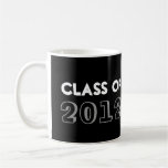 Indie style drawn on black graduation class year coffee mug