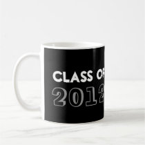 Indie style drawn on black graduation class year mugs