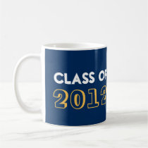 Indie style drawn on navy graduation class year mugs