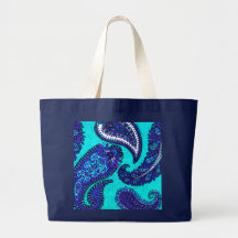 Indien électrique Paisley d'Aqua Sacs En Toile