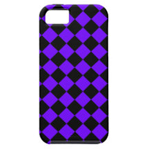 Indigo and Black Diagonal Chequerboard Design