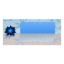 Indigo blossom and swirls personalized rack card