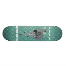 Indigo Blue Zebra Grunge Star Skateboard