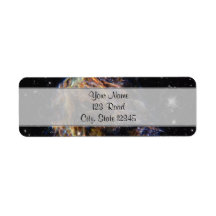 Indigo Edged Stellar Debris Cloud Return Address Labels