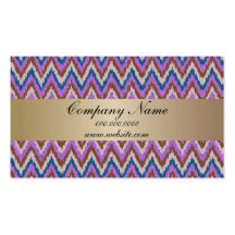 Indigo Ikat ZigZag Pocket 2013 Calendar Business Card