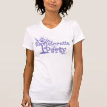 Indigo Retro Curly Bachelorette Party Martini Shirt