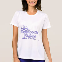 Indigo Retro Curly Bachelorette Party Martini T Shirts
