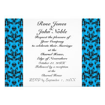 Indigo White (Cyan) Wedding Invitation