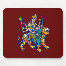 Indische Göttin Tiger indian goddess Mauspads