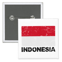 Indonesia Vintage Flag Pinback Buttons