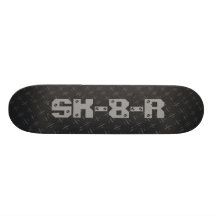 Industrial Black  & Grey Metal Custom Skateboard