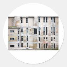 industrial decline round sticker