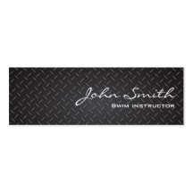 Industrial Metal Swim Instructor Business Card