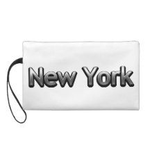 Industrial New York - On White Wristlet Purse