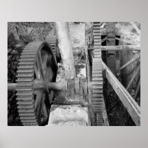Industrial Photo - Grist Mill Transmission Gear Poster
