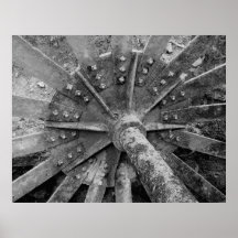 Industrial Photo - Grist Mill Water Wheel Axle Poster