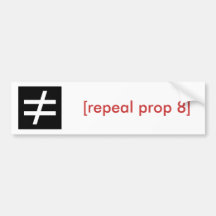 inequality/repeal prop 8 bumper sticker