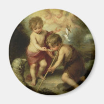 Infant Jesus and John the Baptist circa 1600's Fridge Magnets