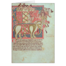 Infantry attacking an elephant greeting card