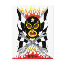 Inferno Luchador Mexican Wrestler Postcard