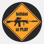 Infidel at Play Round Sticker