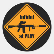 Infidel at Play Round Sticker
