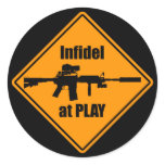 Infidel at Play Round Sticker