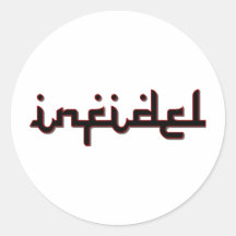 infidel round stickers